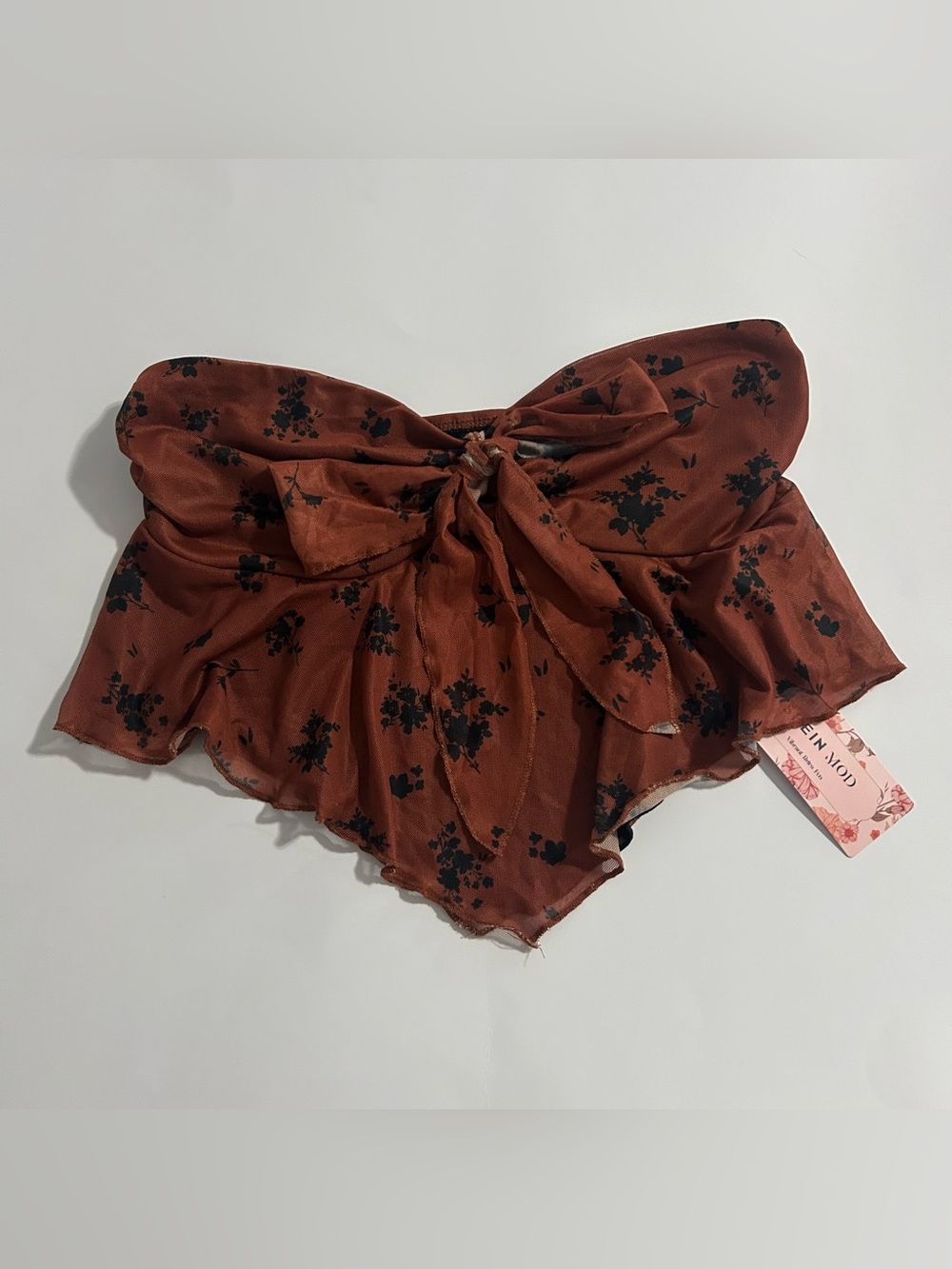 NWT Rust Halter Top with Black Floral